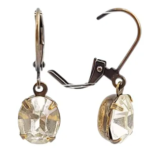 Earrings - Whites and Clears - Brass Vintage Rhinestone Dangles (Assorted Styles) by Christine Stoll | Altered Relics