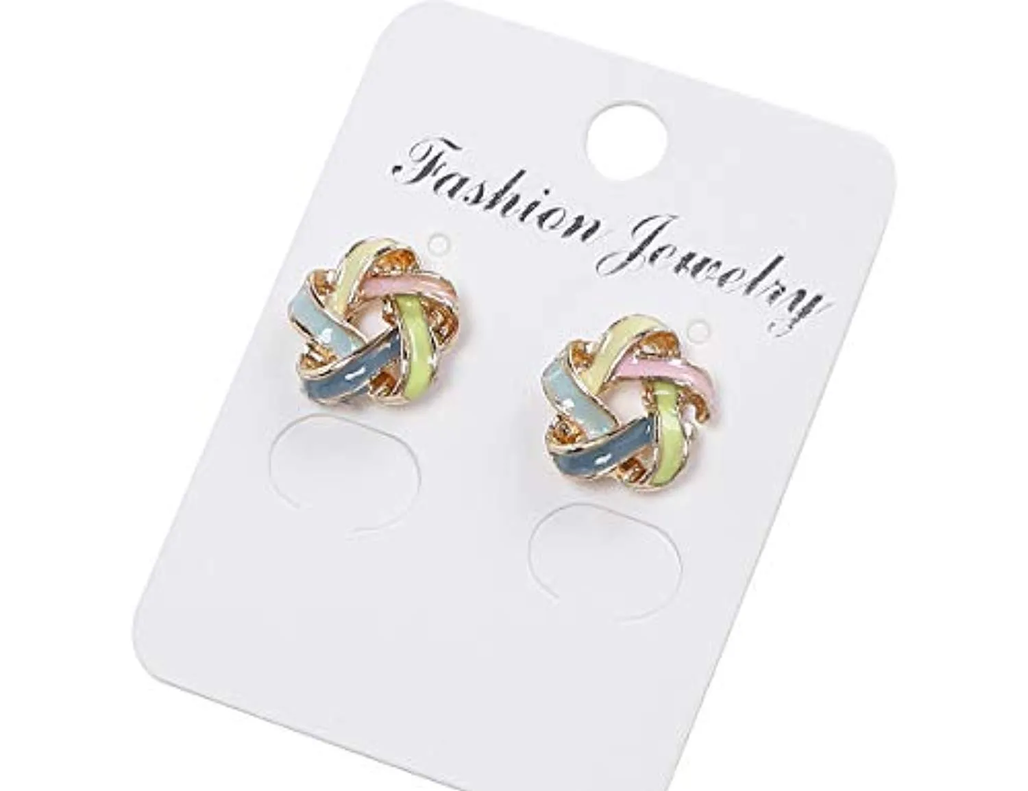 Electomania Fashion Essentials Intertwining Colour Alloy, Enamel Pops Knotted Stud Earrings Pair for Women