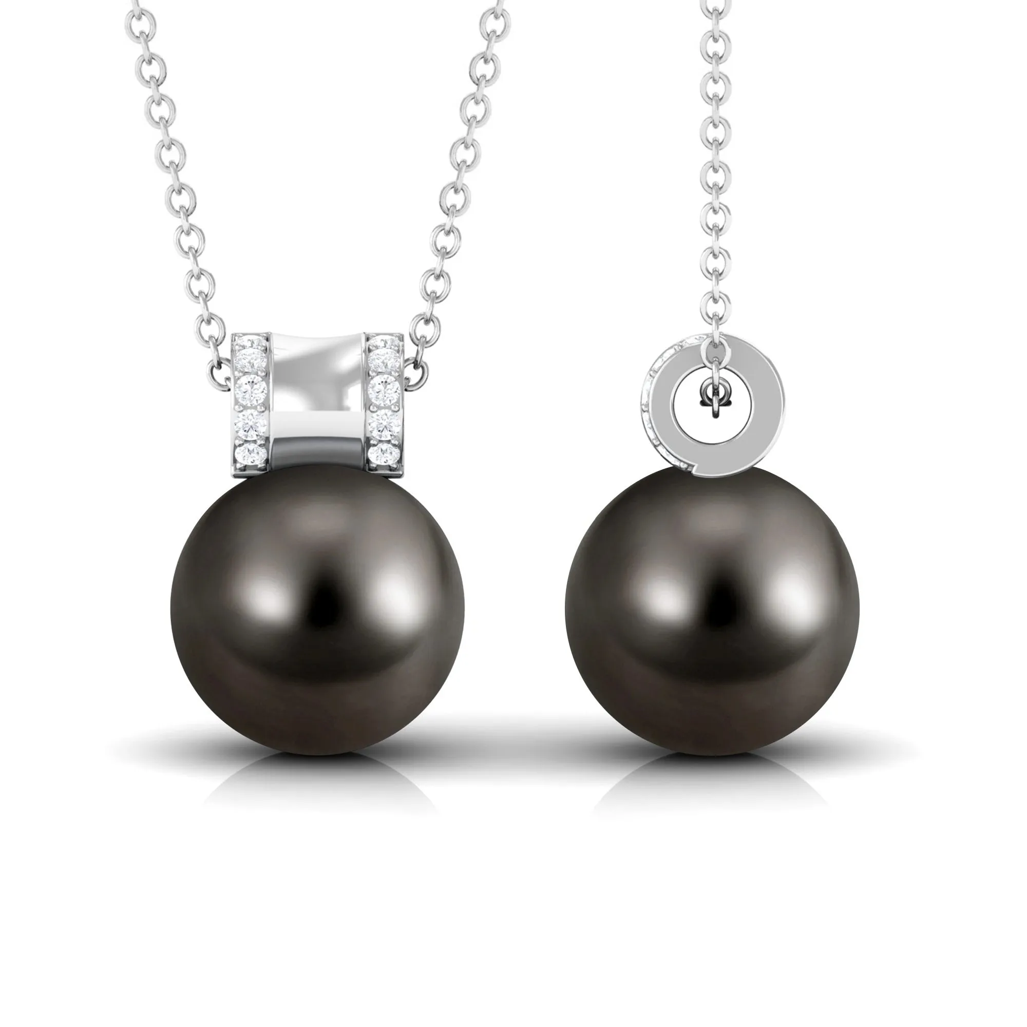 Elegant Tahitian Pearl Pendant with Diamond