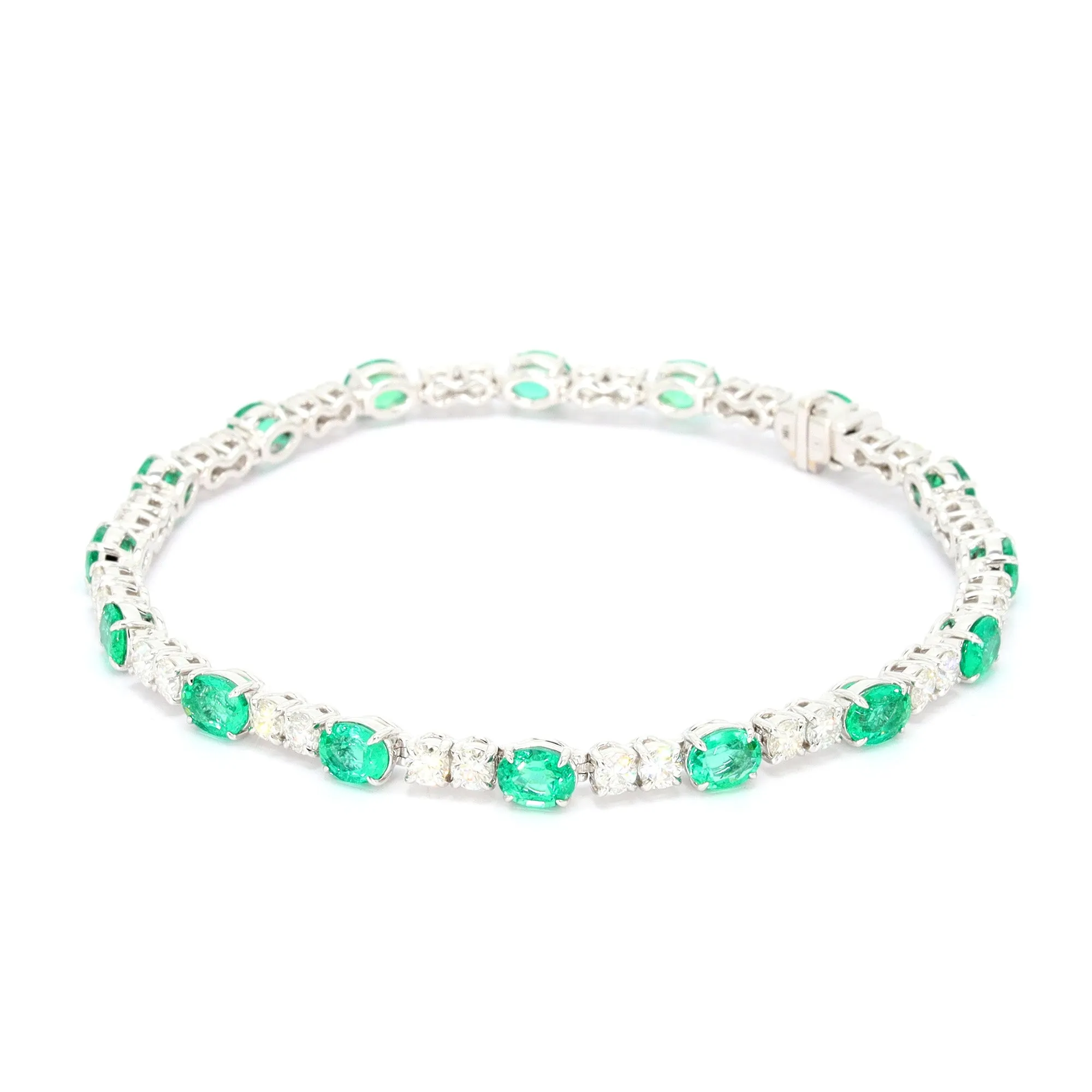 Emerald and Diamond Tennis Bracelet