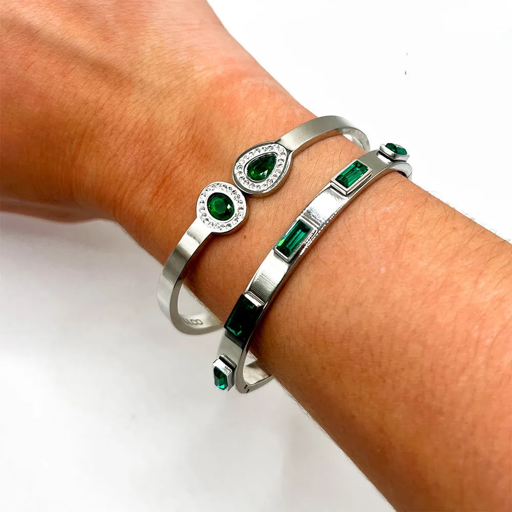 Emerald Stones Bangle Bracelet