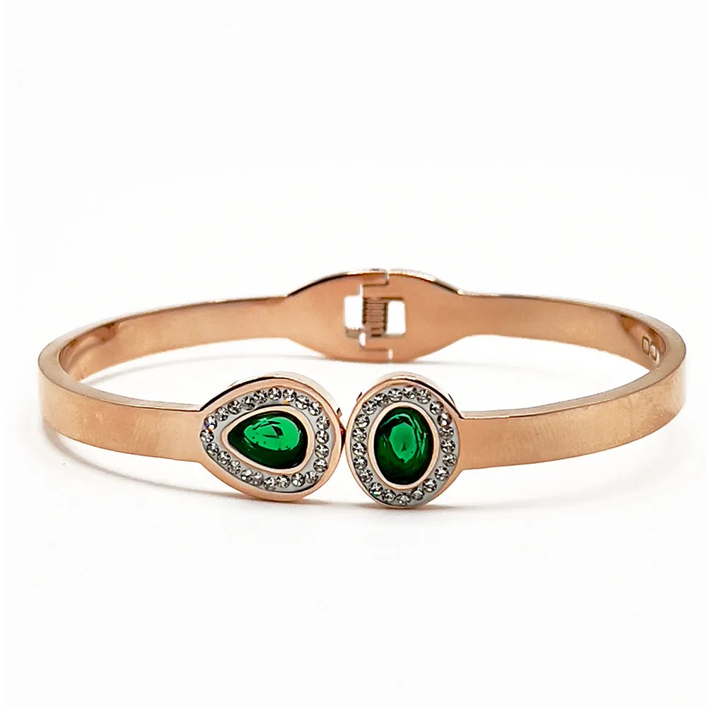 Emerald Stones Bangle Bracelet