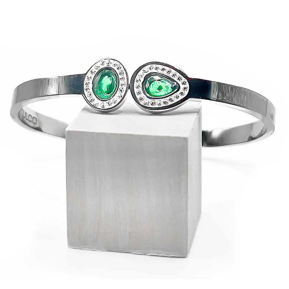 Emerald Stones Bangle Bracelet