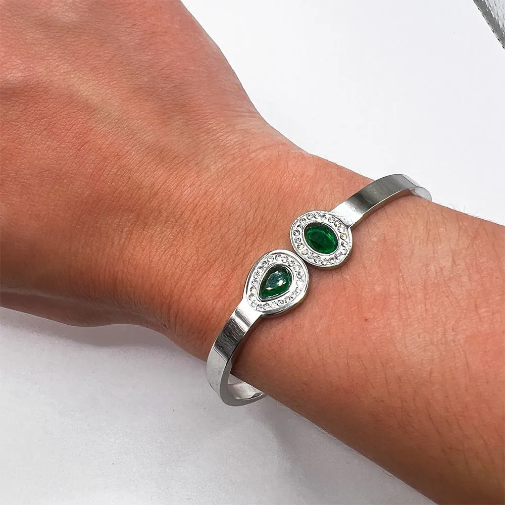 Emerald Stones Bangle Bracelet