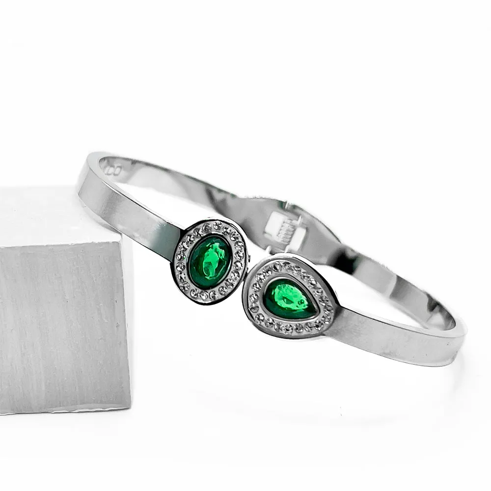 Emerald Stones Bangle Bracelet