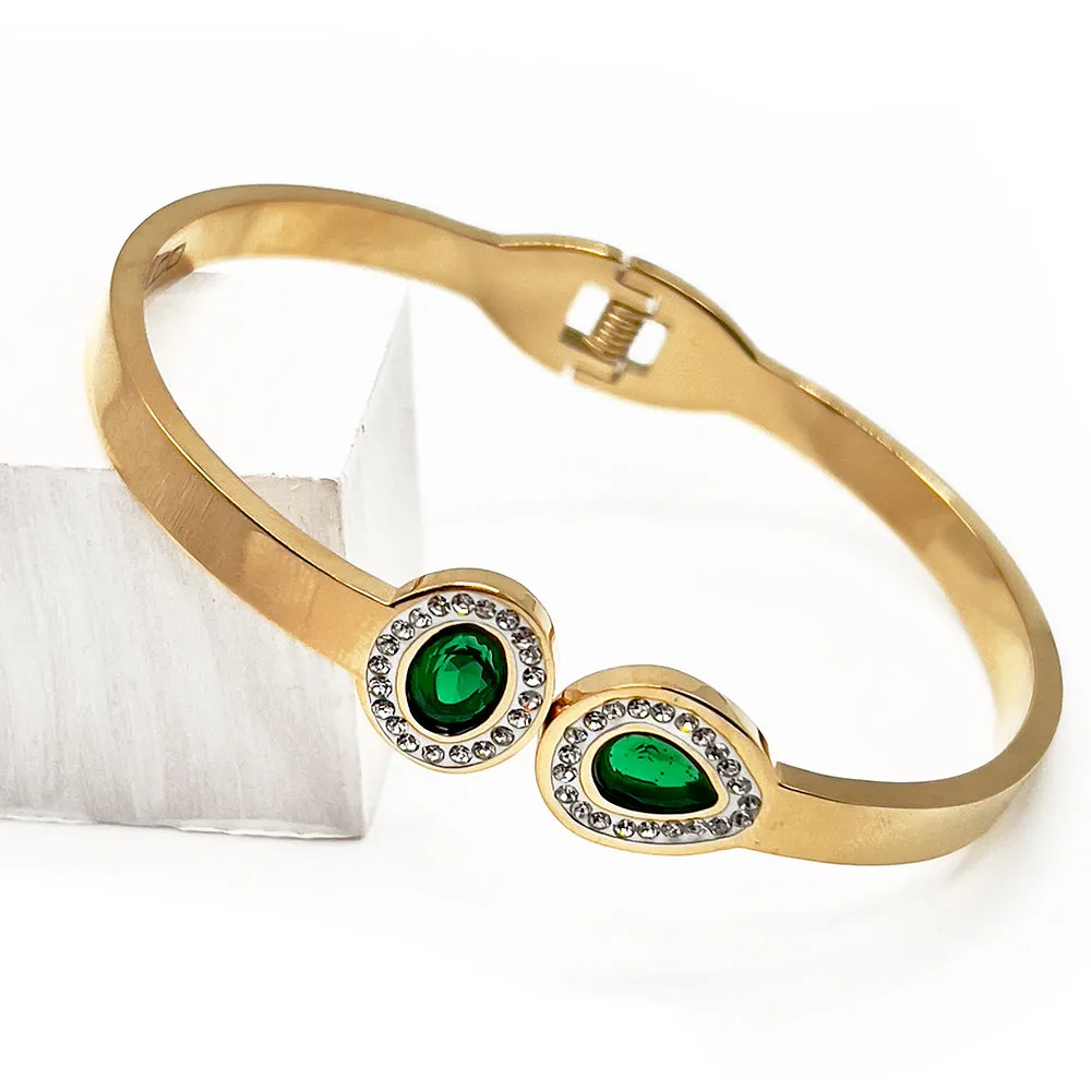 Emerald Stones Bangle Bracelet