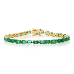 EMERALD TENNIS BRACELET, 14KT GOLD