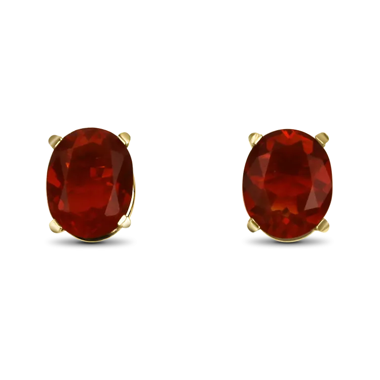 Estate 14k Yellow Gold Fire Opal Stud Earrings