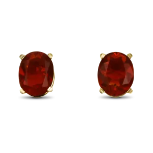 Estate 14k Yellow Gold Fire Opal Stud Earrings