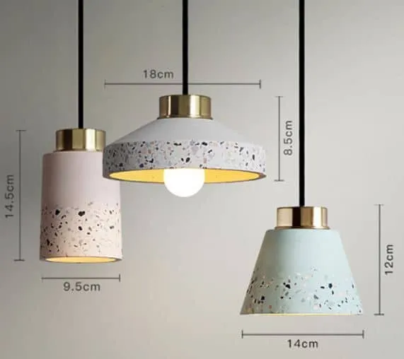 Evysoo Cement Terrazo Bottle Jars Pendant Lamp