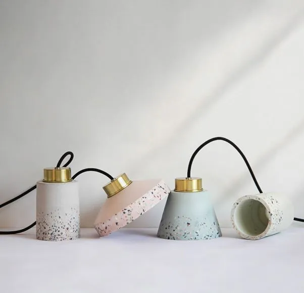 Evysoo Cement Terrazo Bottle Jars Pendant Lamp