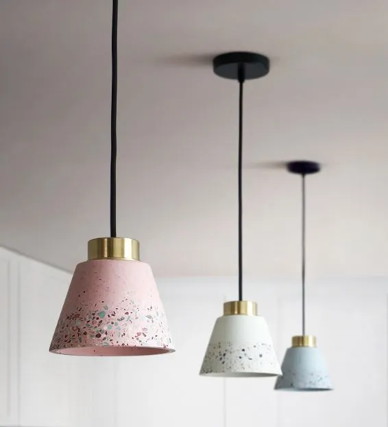 Evysoo Cement Terrazo Bottle Jars Pendant Lamp