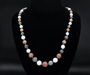 Faux Stone Beaded Necklace - 24"