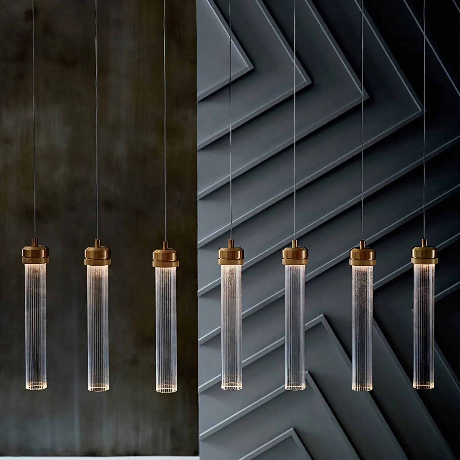 Fluted Tube Pendant Light