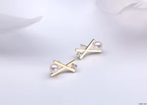 G14K XOXO Freshwater Pearl Earrings