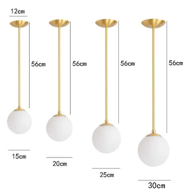 Gasurin Glass Round Globe Pendant Lamp