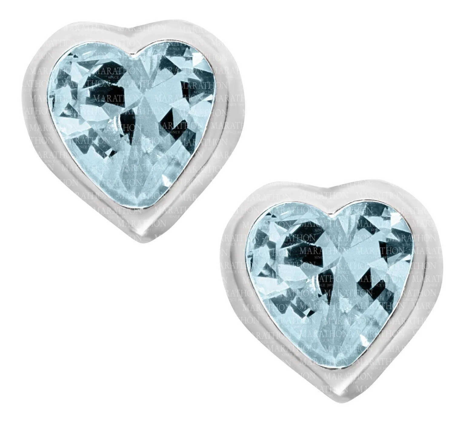 Genuine Sterling Silver Kiddie Kraft Heart Stud Earrings with Synthetic Birthstone