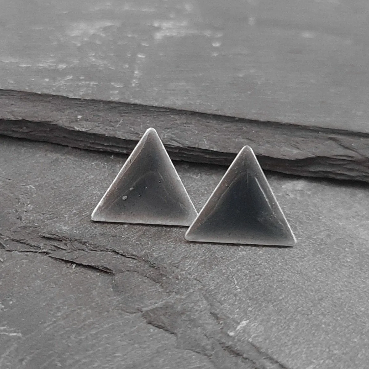 Geometric Enamelled Earrings in Sterling Silver on cards