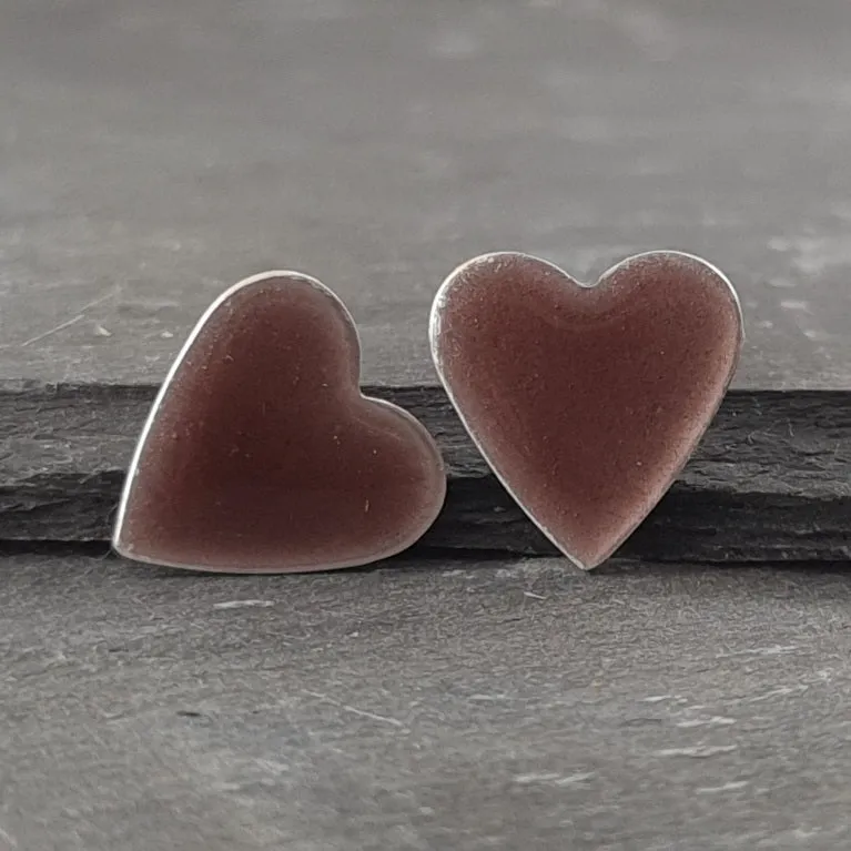 Geometric Enamelled Earrings in Sterling Silver on cards