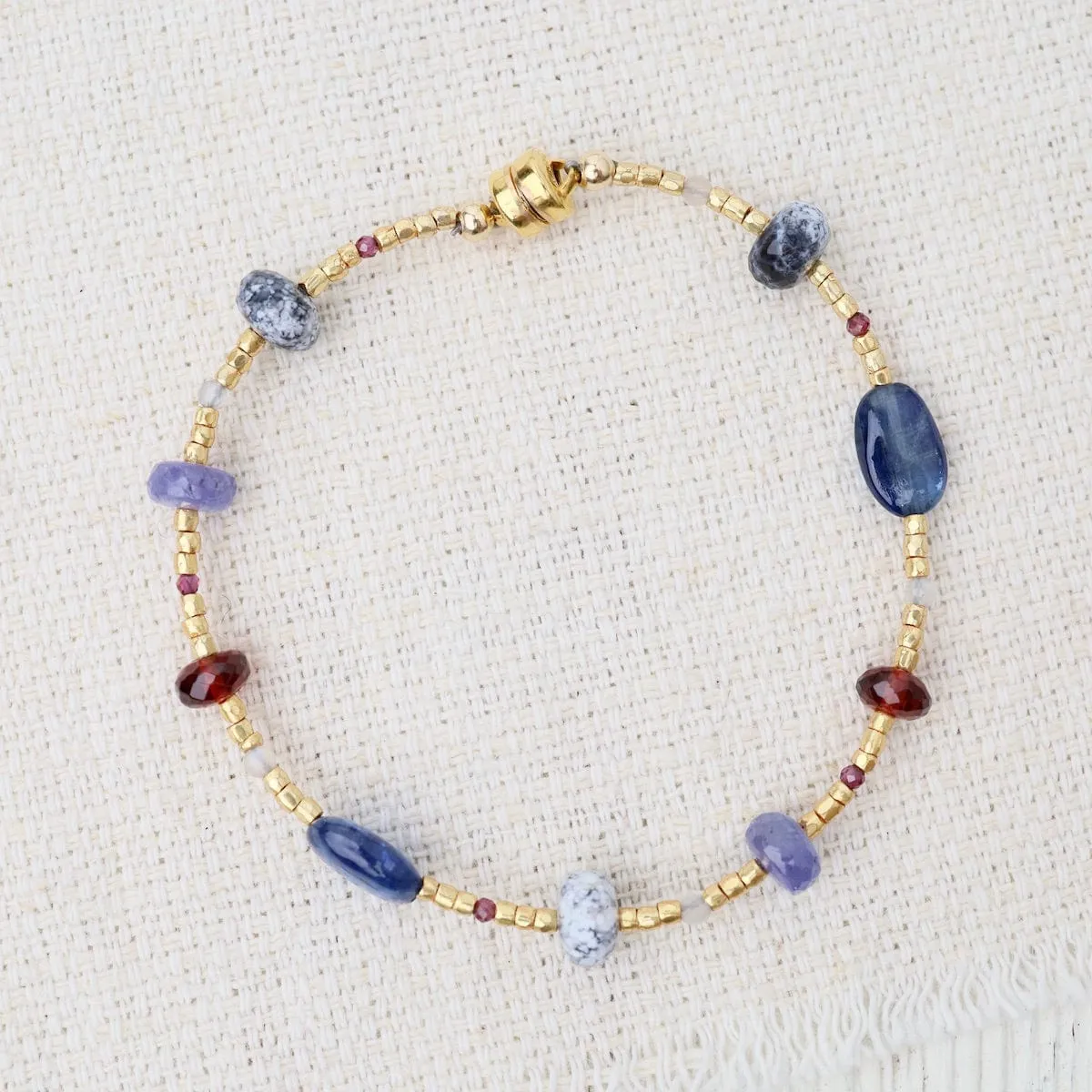 Gold Glass Station Bracelet