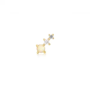 Gold Kyoto Opal Climber Barbell Single Earring E047-02G