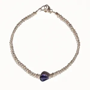 Grey Moonstone   Iolite Bracelet No.59