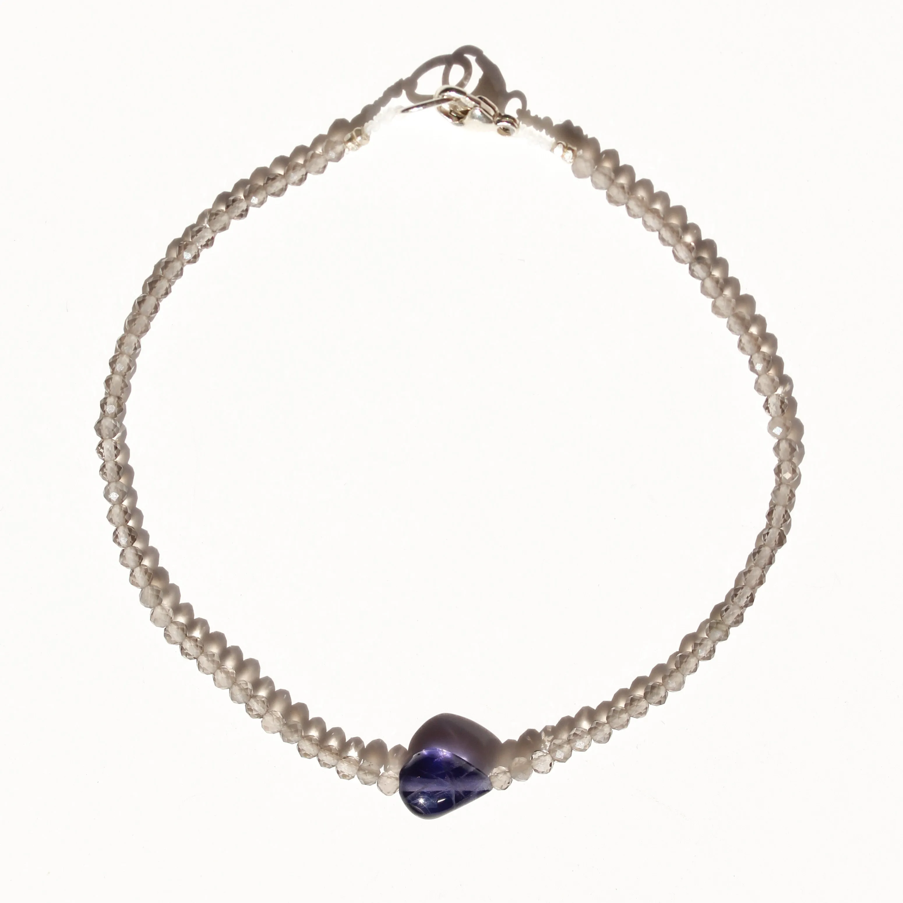 Grey Moonstone   Iolite Bracelet No.59