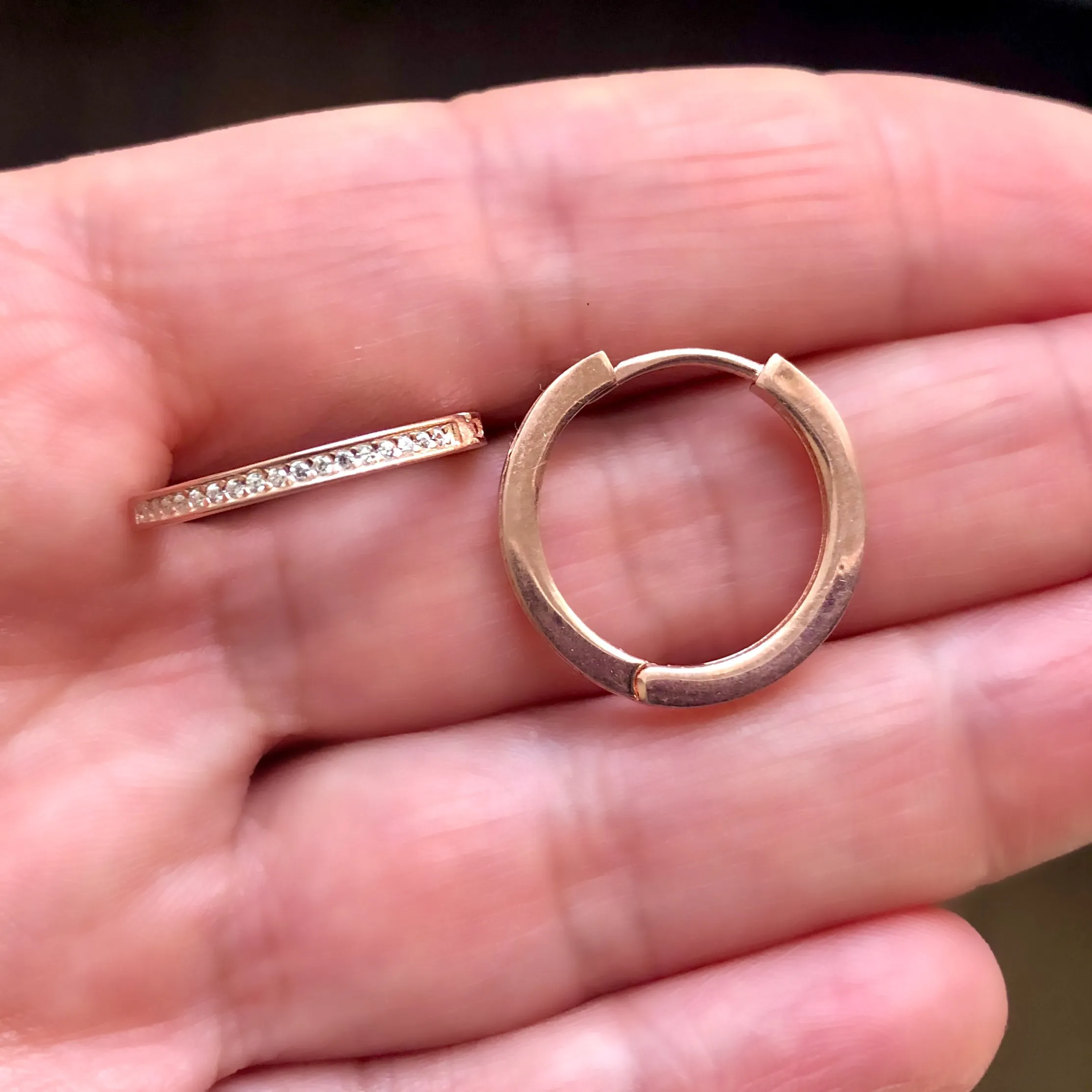 Hoop earrings with small pave-set stones