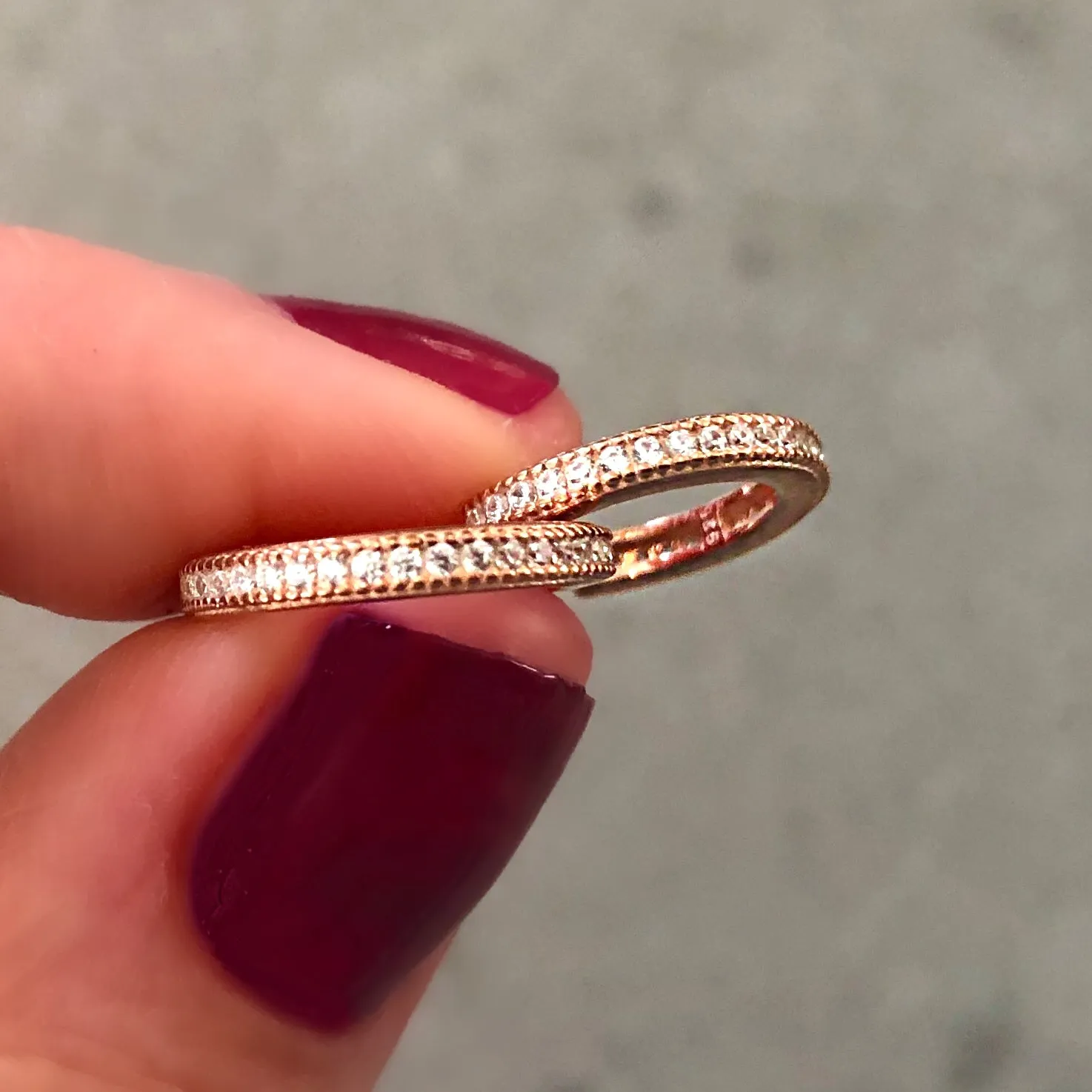 Hoop earrings with small pave-set stones