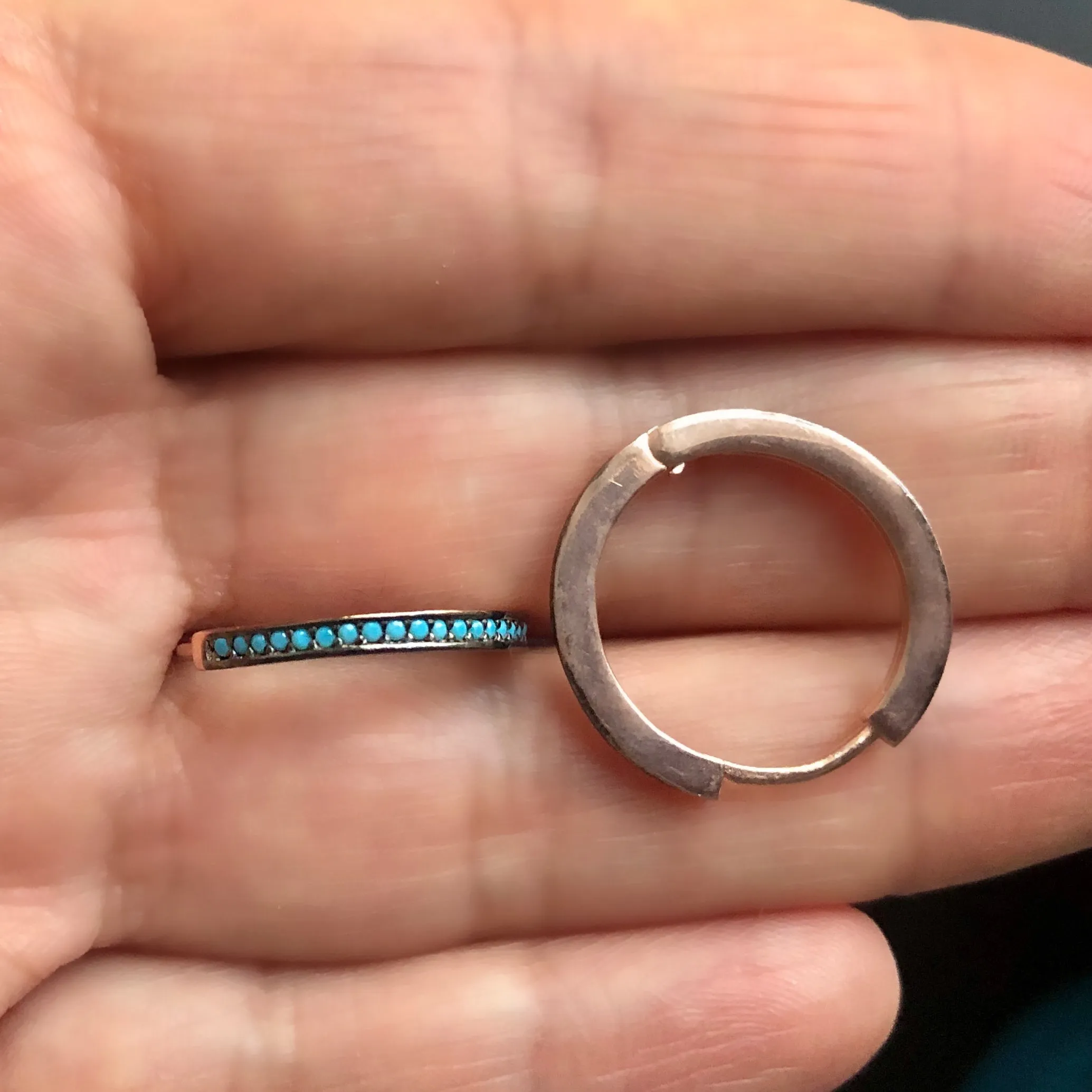 Hoop earrings with small pave-set stones