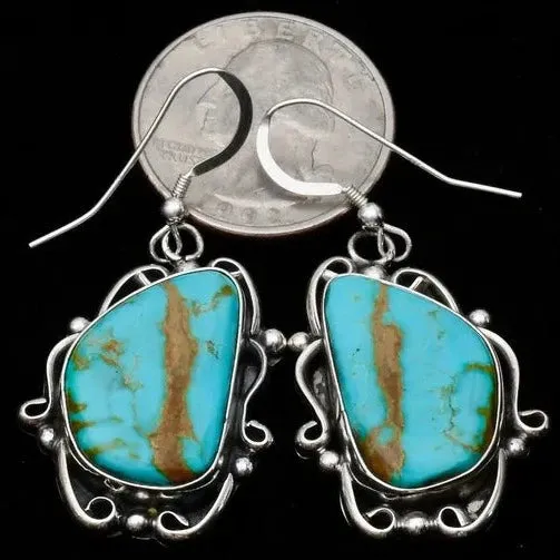 HP #0873 NAVAJO ELOUISE KEE TURQUOISE DANGLE EARRINGS