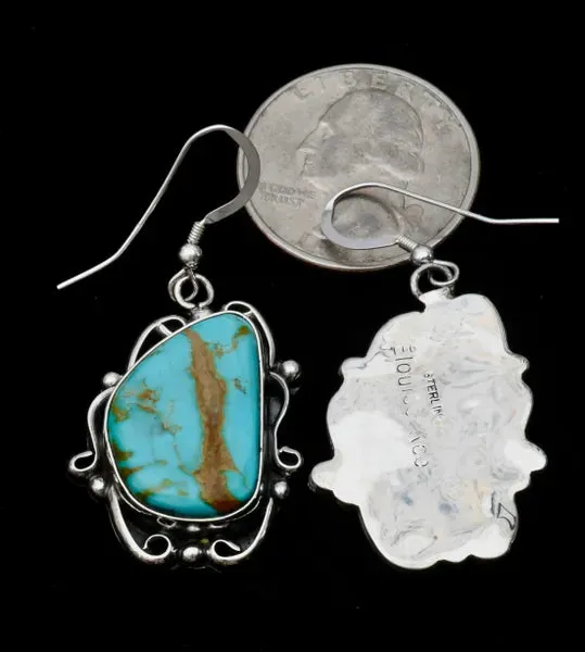 HP #0873 NAVAJO ELOUISE KEE TURQUOISE DANGLE EARRINGS