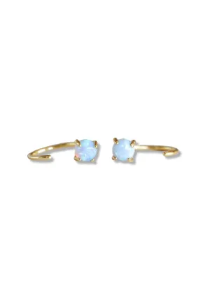 Huggies Earrings - Opal