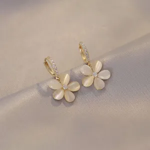 Impeccable Flower Petal Opal Earrings