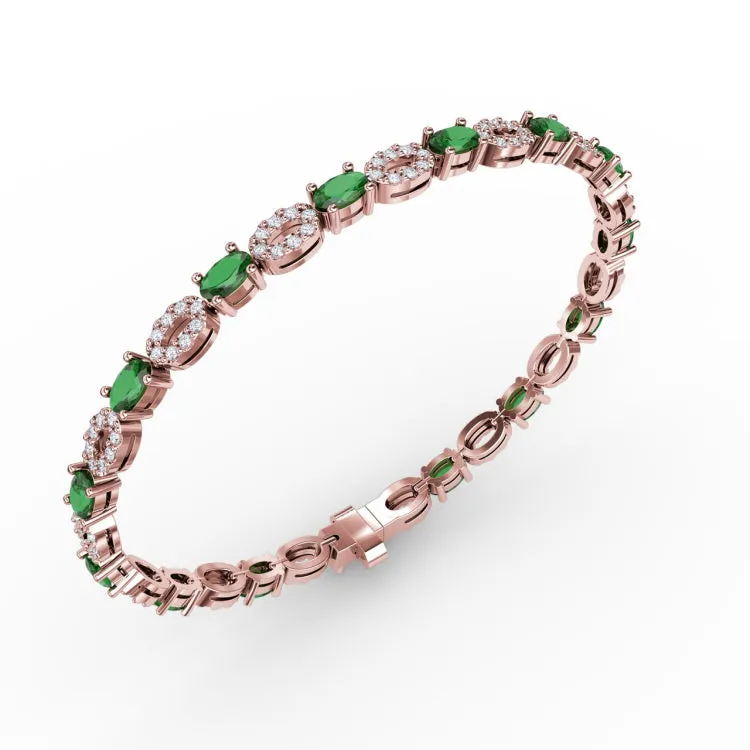 Interchanging Emerald and Diamond Bracelet