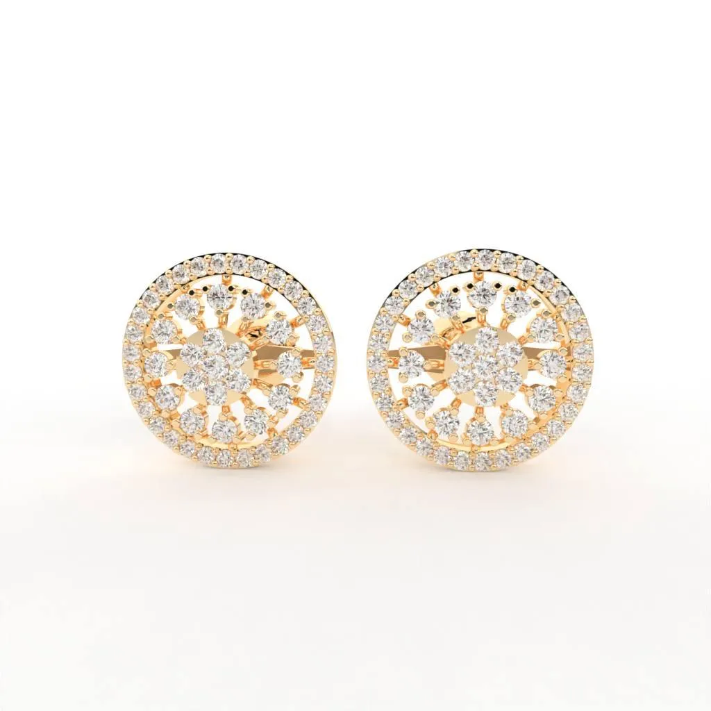 Jasmin Silver Stud Earrings | 22KT Gold Vermeil