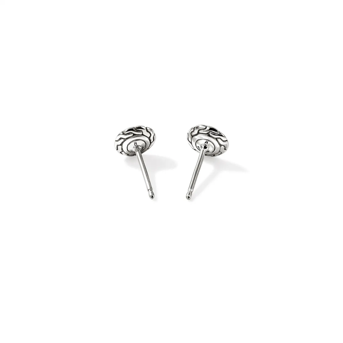 John Hardy Essentials Silver 7mm Pave Diamond Stud Earrings