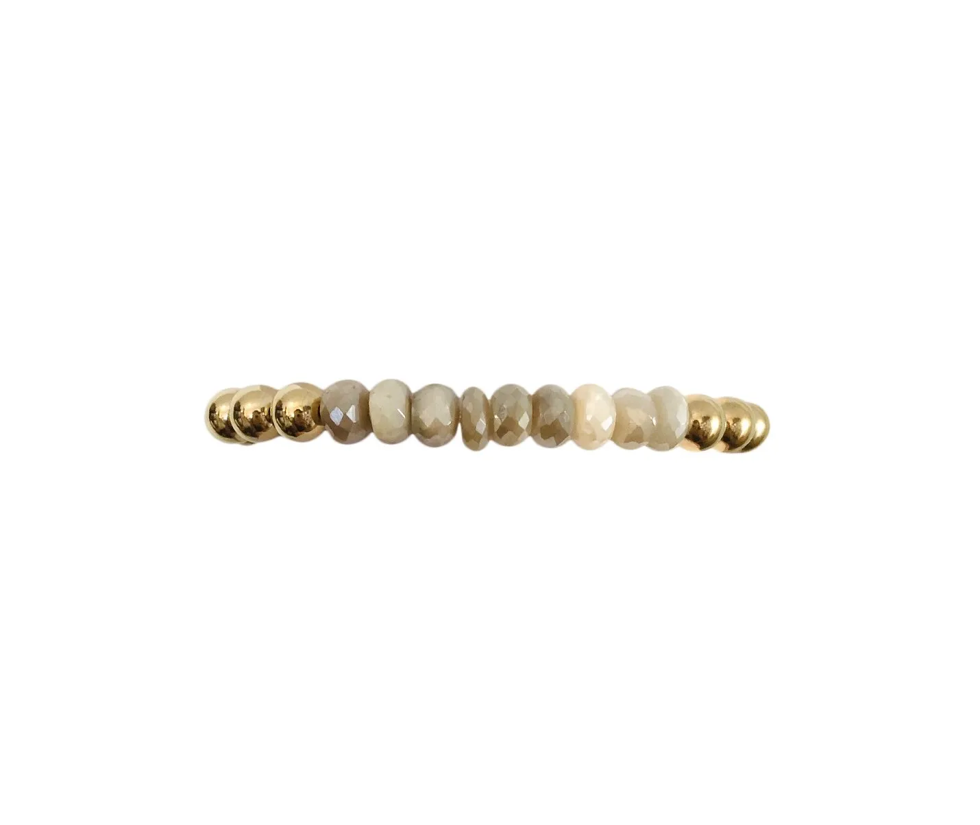 Karen Lazar 6MM Yellow Gold Filled Bracelet - CHAMPAGNE MOONSTONE