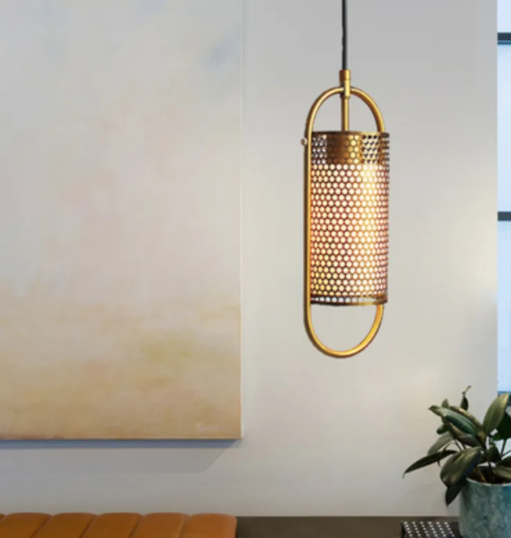 Katryn Industrial Oval Capsule Mesh Cage Pendant Lamp