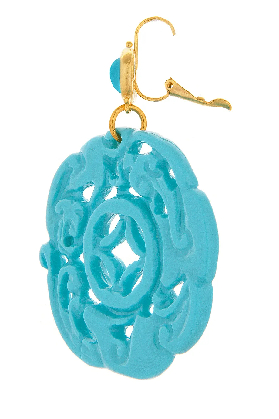 KENNETH JAY LANE Turquoise Carved Earrings