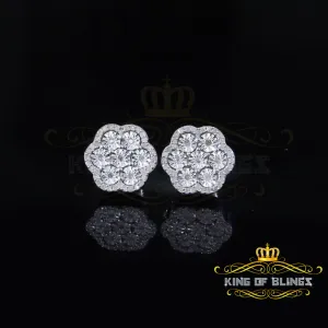 King Of Bling's New Miracle Set Small 0.40ct Diamond 925 Silver White for Men/Women Stud Earring