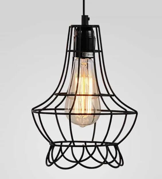 Klemon Metal Wire Cage Hanging Lamp