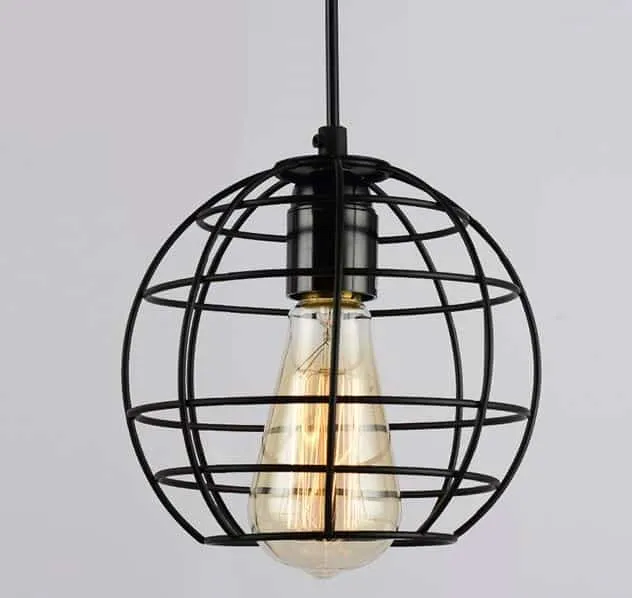 Klemon Metal Wire Cage Hanging Lamp