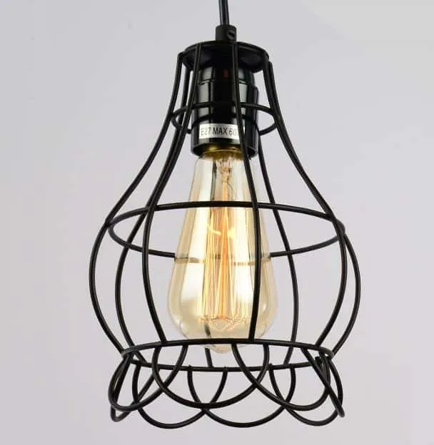 Klemon Metal Wire Cage Hanging Lamp