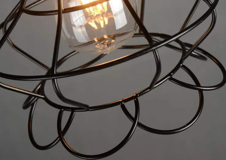 Klemon Metal Wire Cage Hanging Lamp