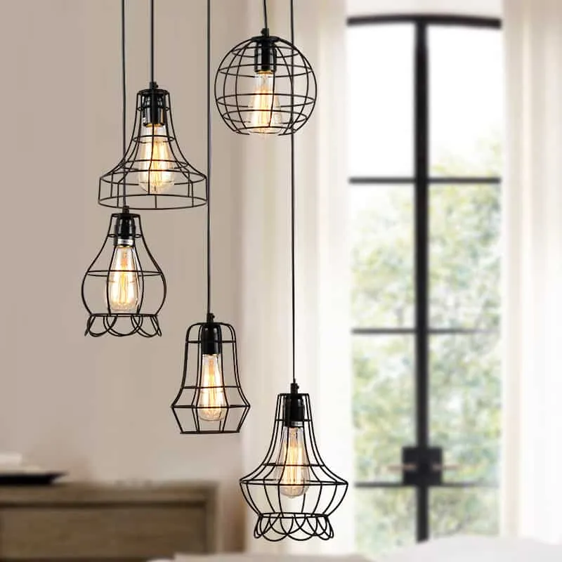 Klemon Metal Wire Cage Hanging Lamp