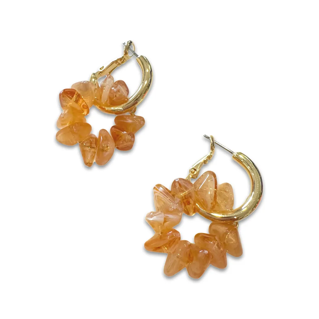 Krista Gemstone Hoop Earrings