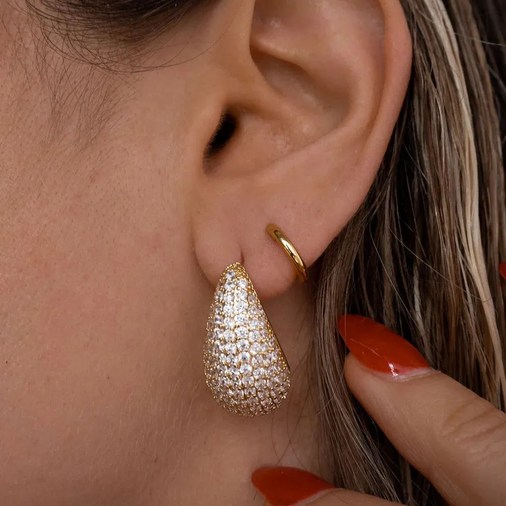 Kylie Chunky Crystal Dome Teardrop Earrings