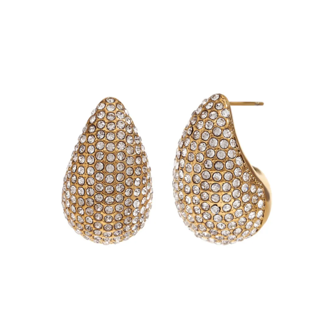 Kylie Chunky Crystal Dome Teardrop Earrings