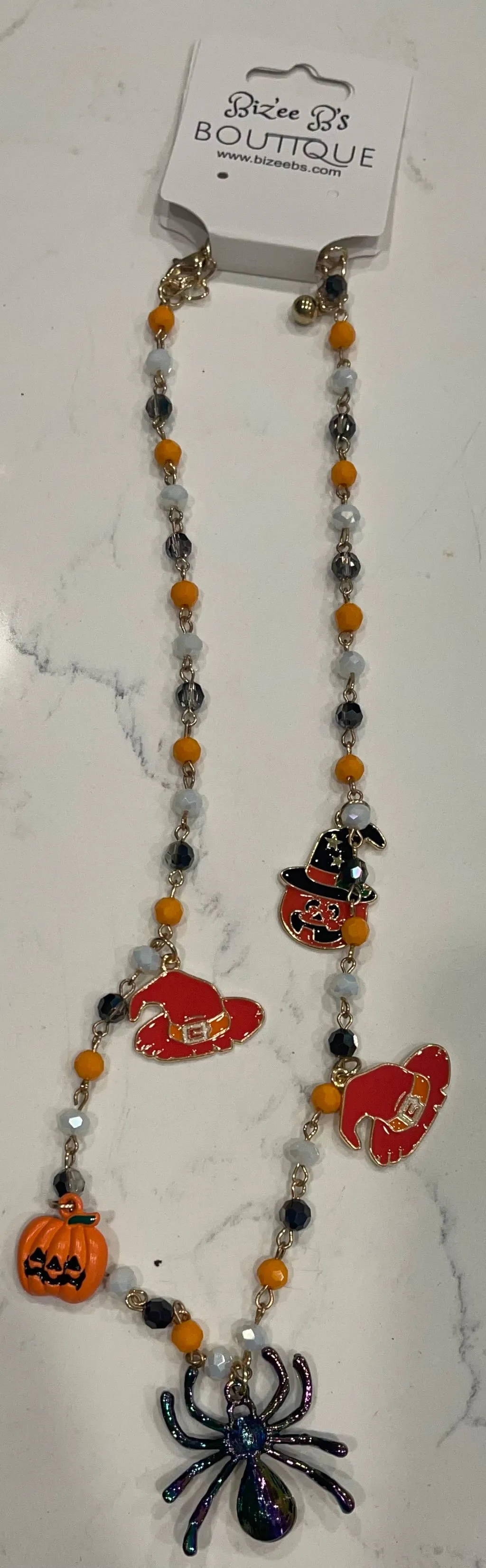 Layered Halloween Charm Necklace